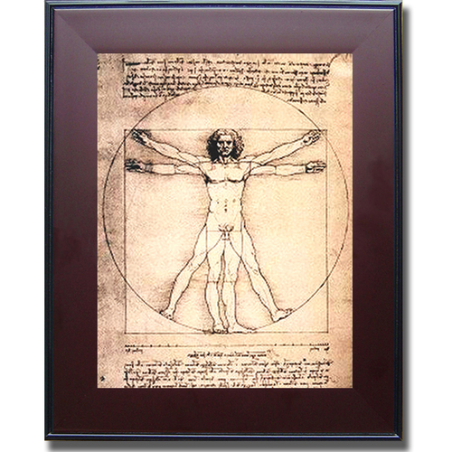 Artistic Home Gallery 1114642M Vitruvian Man by Da Vinci Premium Mahog