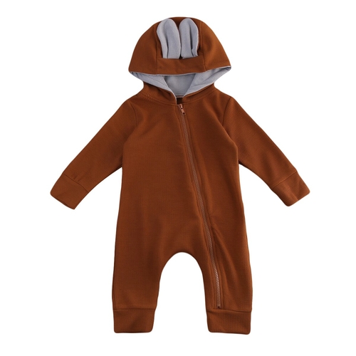 Baby Boy Girl Deer 3D Ear Hooded Romper Infant