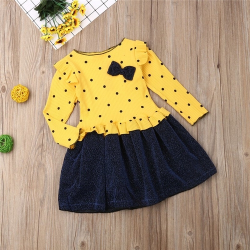 Pudcoco Autumn Toddler Kids Baby Girls Polka Dot