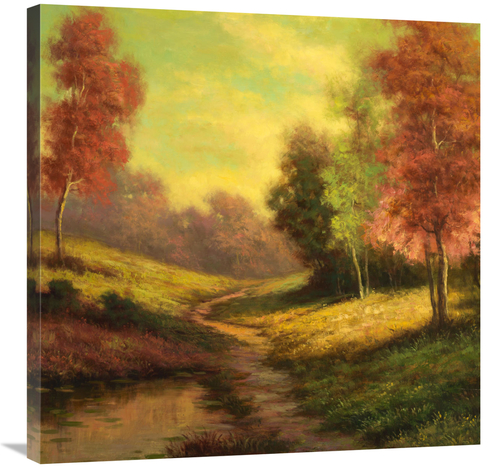 Global Gallery GCS-132511-3030-142 30 x 30 in. Forest Path At Sundown 