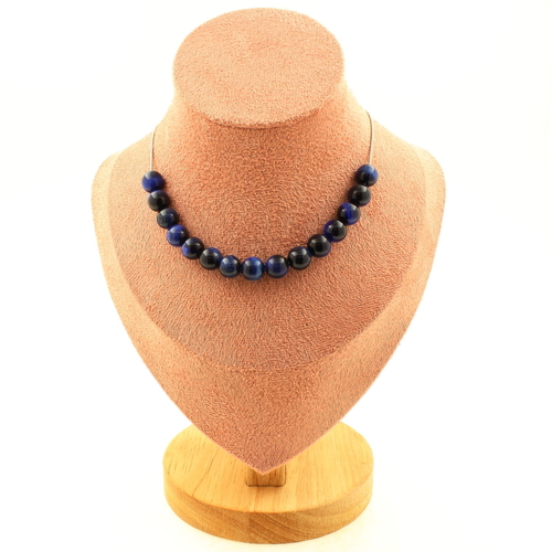 Blue Tiger's Eye 8 mm 15 beads necklace