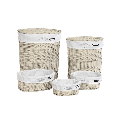 Set of Baskets DKD Home Decor Beige wicker 51 x 37 x 56 cm 52 x 38 x