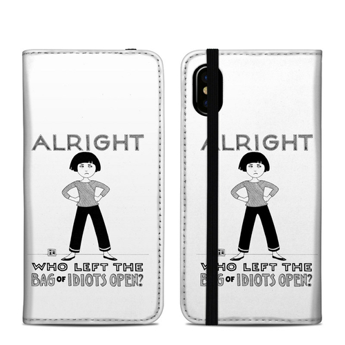 DecalGirl AIPXFC-IDIOTS Apple iPhone X Folio Case - Bag of Idiots