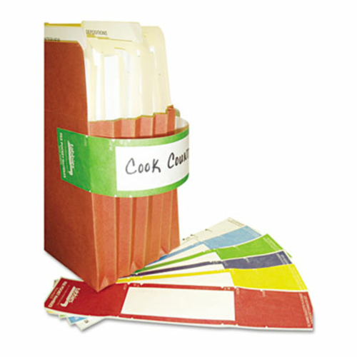 Tabbies 68809 File Pocket Handles  9.63 x 2  Green-White  48-Pack