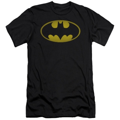 Trevco Batman-Washed Bat Logo - Short Sleeve Adult 30-1 Tee - Black&#4