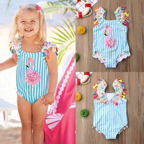 Cute Little Girls Flamingo Crochet One piece