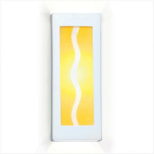 A19 G1B Amber Wave Wall Sconce - White Satin - Jewel Collection