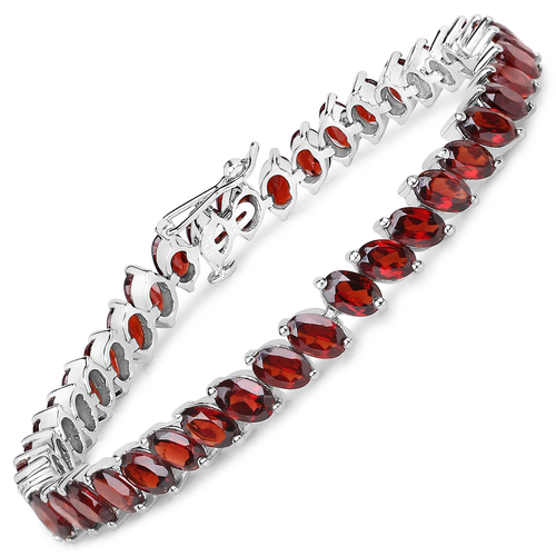 21.42 Carat Genuine Garnet .925 Sterling Silver Bracelet