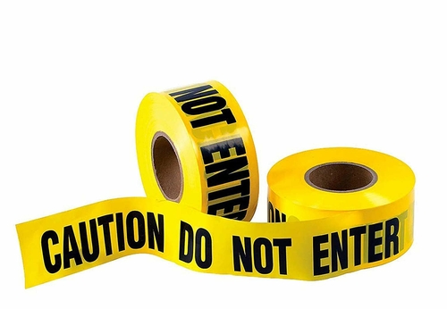 4 Rolls of Barricade Tape 3”, Black and Yellow Caution Tape Roll 1000