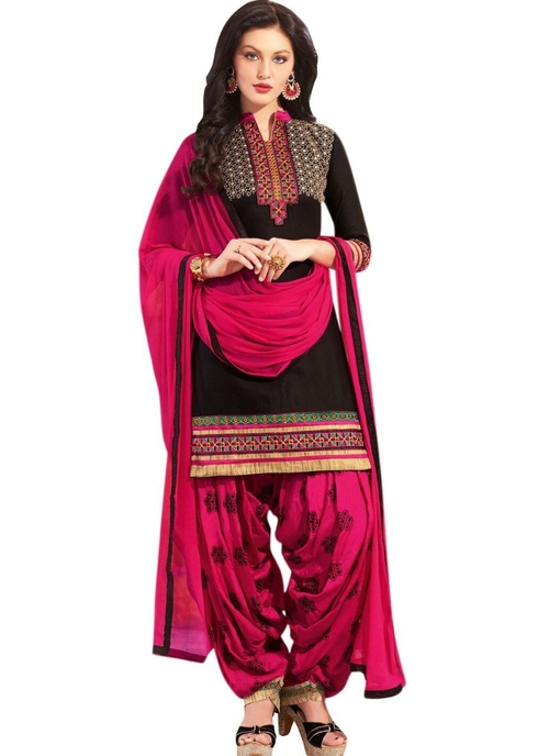 Generic Women's Cotton Salwar Material (Black,