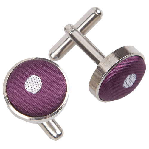 Polka Dot Cufflinks - Purple