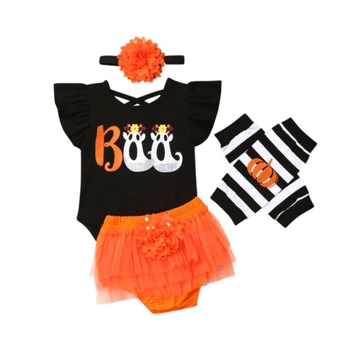 Fashion Halloween Baby Girls Clothes Sets Skull