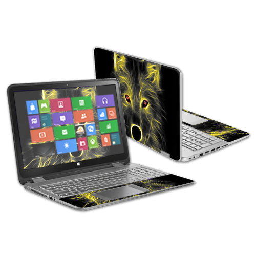 Mightyskins HPENVY15-Neon Wolf 15.6 in. Skin Decal Wrap for HP Envy X3