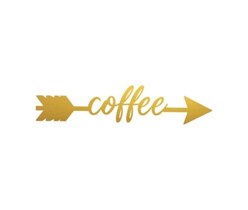 Central Coast Designs COFFEEARROW-18GLD 4 x 18 in. Coffee Arrow Script