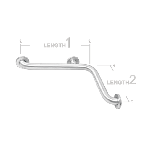 AJW UG130-G3624 36 X 24 In. Exposed Flange- 1.5 In. Diameter Grab Bar 