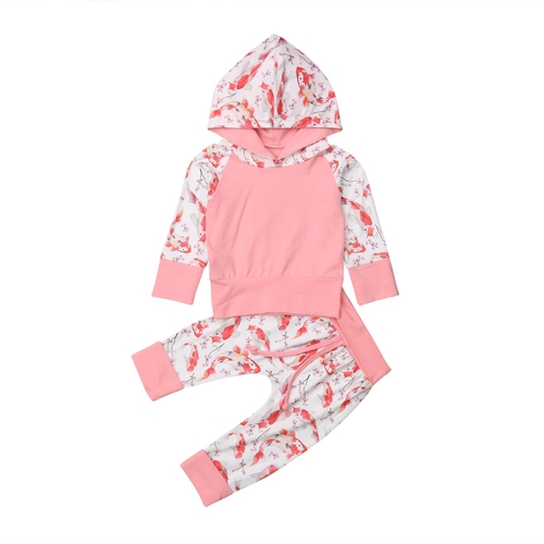 Baby Girls Boys Hooded Clothes Sets Kids Spring