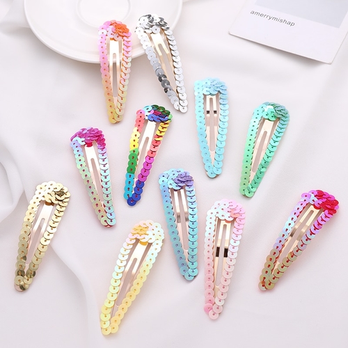 Ins New Women Girls Cute Colorful Sequin Waterdrop