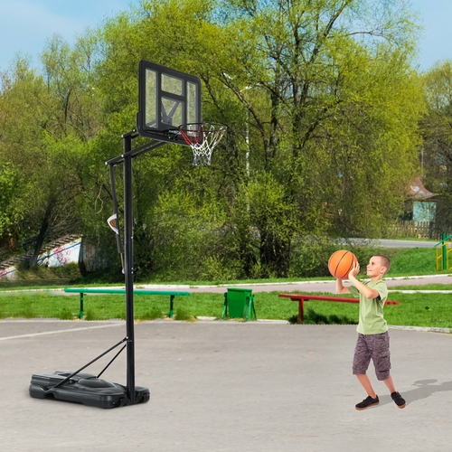 Soozier 115.25"-145" Mobile Basketball Stand Basketball Hoop With