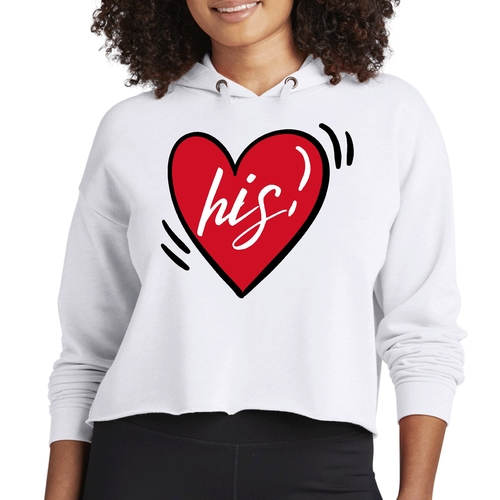Womens Cropped Hoodie Say it Soul His Heart - Couples