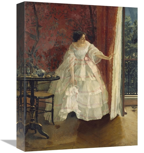 Global Gallery GCS-268554-16-142 16 in. Lady at a Window Feeding Birds