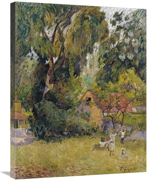 Global Gallery GCS-266365-30-142 30 in. Huts Under the Trees Art Print