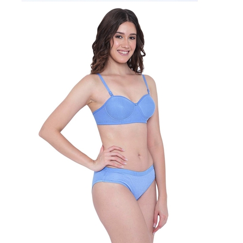 Women’s Cotton Honeymoon Balconette Lightly Padded Bra Panty Set Women