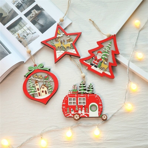 1/4 PCS Cozy Xmas Tree Lighted Ornaments Christmas