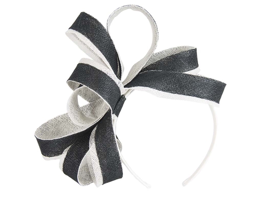 Black & White loops racing fascinator