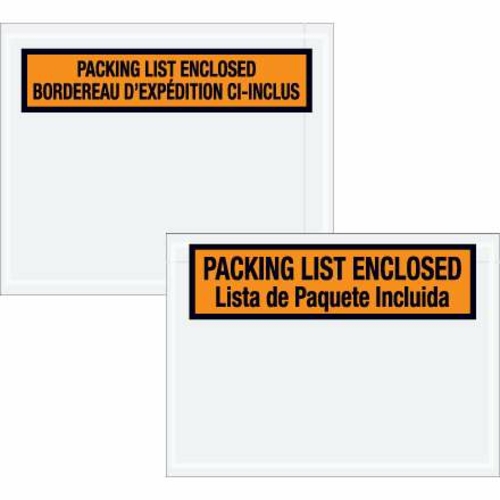 Tape Logic PL500 7 .5 x 5 .5 in. 2 Mil Poly Orange Bilingual Packing L