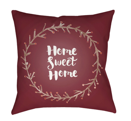 Surya QTE023-1818 Home Sweet Home II 18 x 18 x 4 in. Throw Pillow,