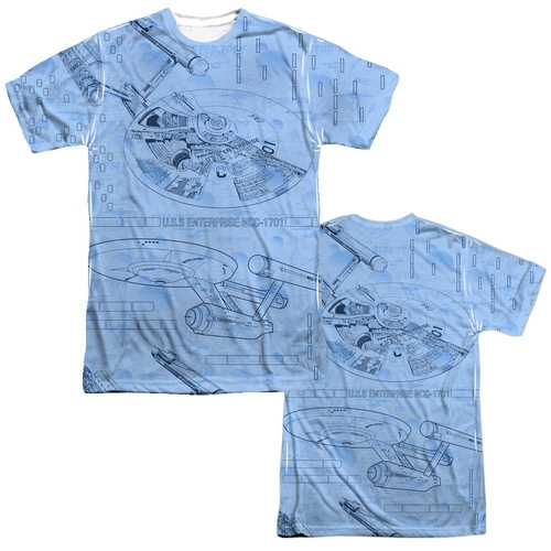 Trevco CBS1288FB-ATPP-6 Star Trek-Blue Print - Front & Back Print - Sh