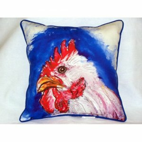 Betsy Drake ZP288 Rooster Head Indoor & Outdoor Throw Pillow- 22 x 22 