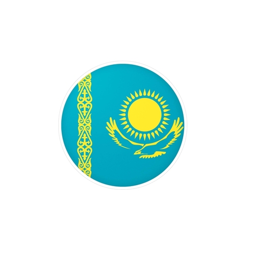 Autocollant rond Drapeau du Kazakhstan en plusieurs tailles