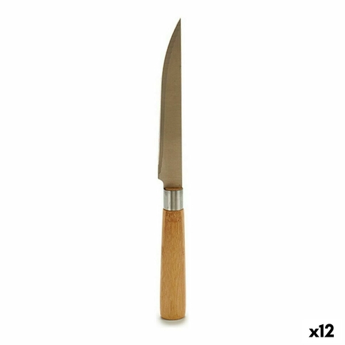 Knife Silver Brown Stainless steel Bamboo (2 x 24 x 2 cm) (12 Units)