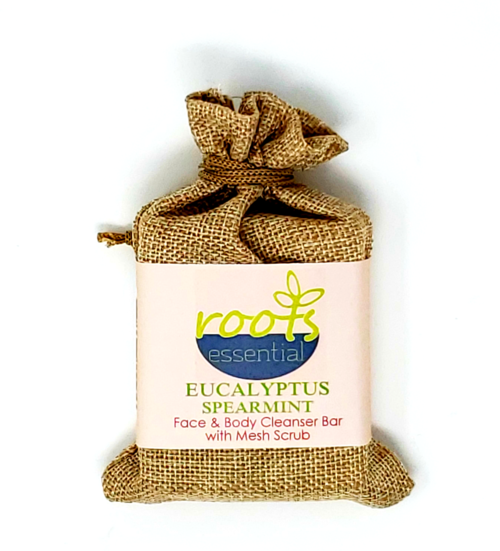 Eucalyptus Spearmint FACE & BODY CLEANSER BAR  (VEGAN) + Mesh Scrub