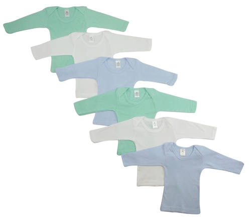 Bambini CS-051L-051L Boys Pastel Long Sleeve Lap T-shirts, White w