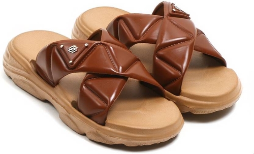 WOMEN'S EVA GIRLS SLEEPER SLIDE FLIP FLOP (Size-12YEAR) (Color-BROWN)