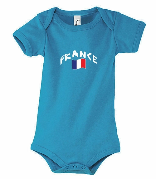 Supportershop FRBBBL-12 France Baby Aqua Blue Sleepsuit, 12-18 Mon