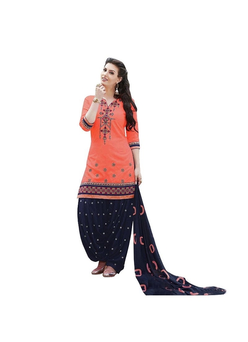 Generic Women's Cotton Salwar Material (Pink,