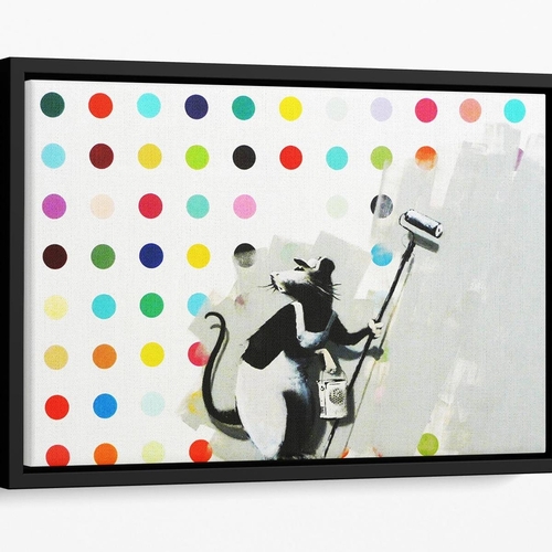 Banksy LSD Damien Hirst Floating Framed Canvas