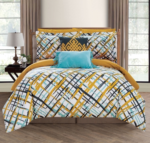 Chic Home BCS18946-US 9 Piece Pollock Reversible Comforter Set - Multi