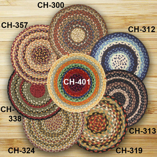 Earth Rugs 20-357 Burgundy-Gray-Creme Jute Chair Pad