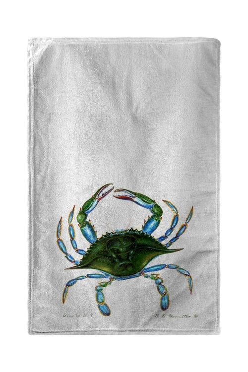 Betsy Drake BT004 Blue Crab - Female Beach Towel - 30 x 50 in.