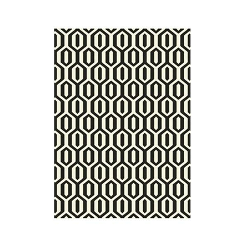 Essenza Geometric Black White Modern Rug