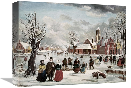 Global Gallery GCS-276832-16-142 16 in. Winter Life in Holland Art Pri