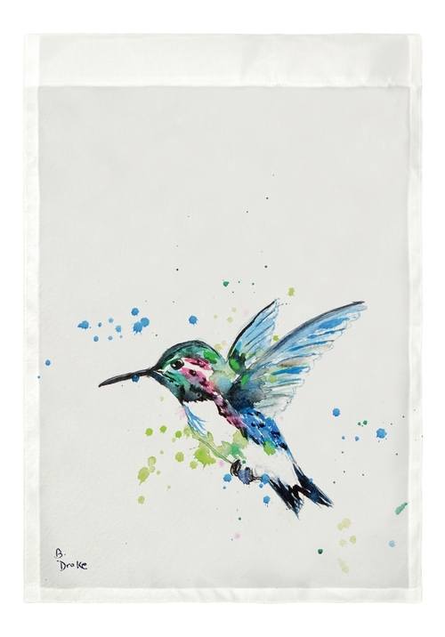 Betsy Drake FL635 Green Hummingbird Flag - 12.5 x 18 in.