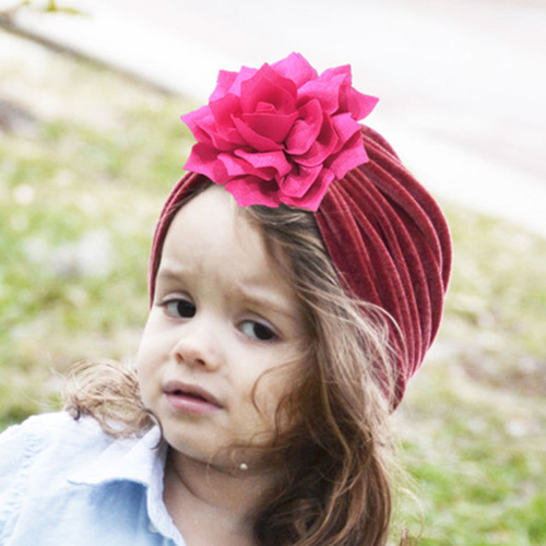 Cute Baby Girls Boys Solid Bow Turban