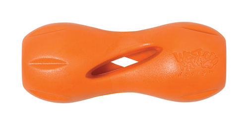 West Paw 8000384 Zogoflex Orange Qwizl Synthetic Rubber Dog Treat Toy 