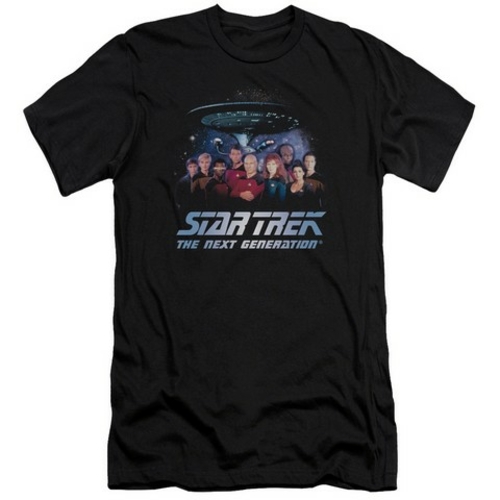 Trevco Star Trek-Space Group - Short Sleeve Adult 30-1 Tee - Black- La