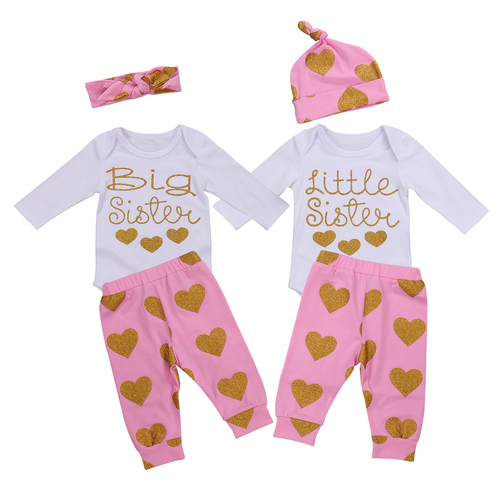 2017 3 PCS Sisters Matching Clothing Sets Baby